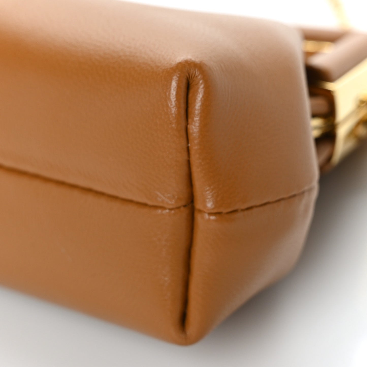 Shiny Nappa Nano Fendi First Bag Charm Caramello