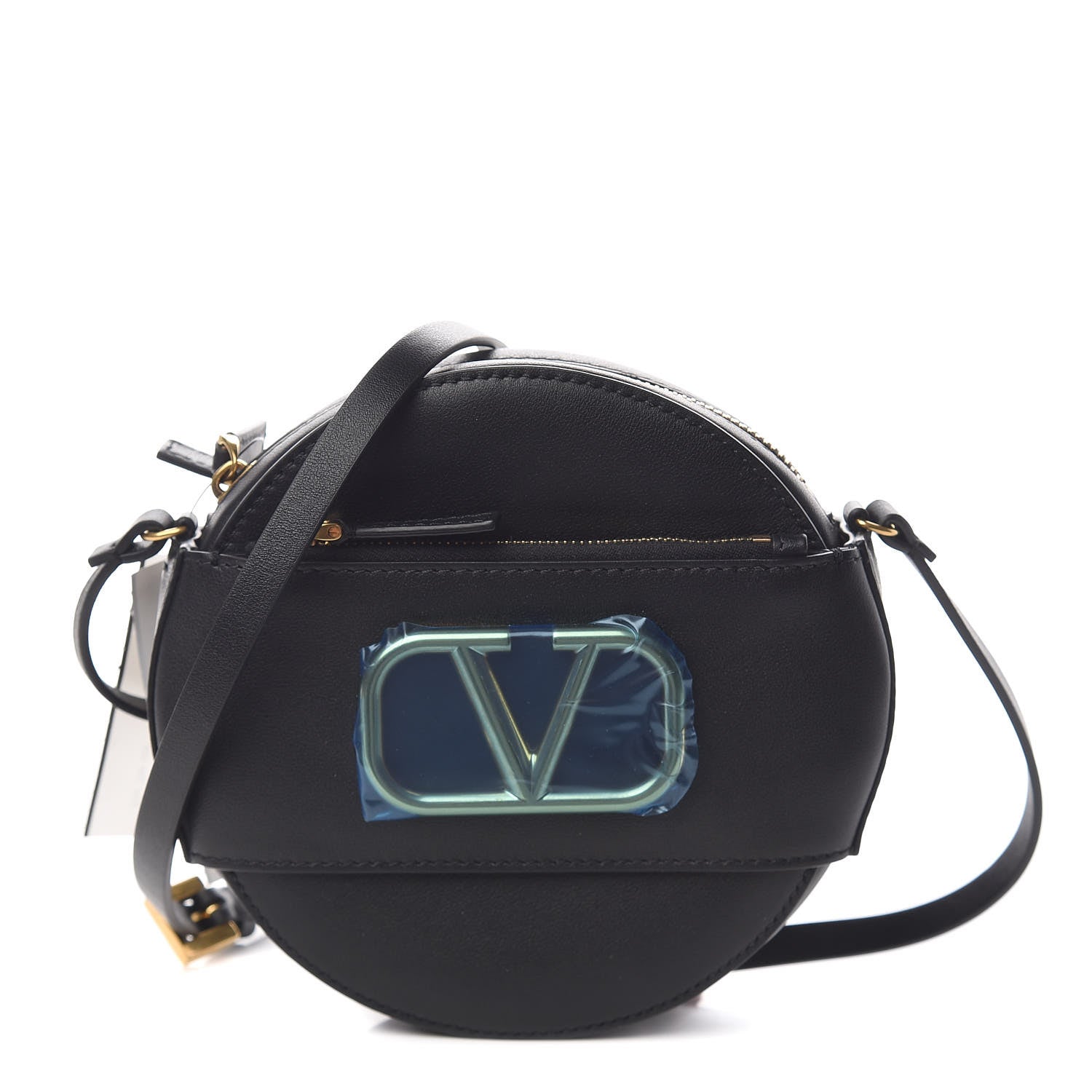 Valentino Garavani Calfskin VLogo Round Crossbody Bag Black 1 of 10