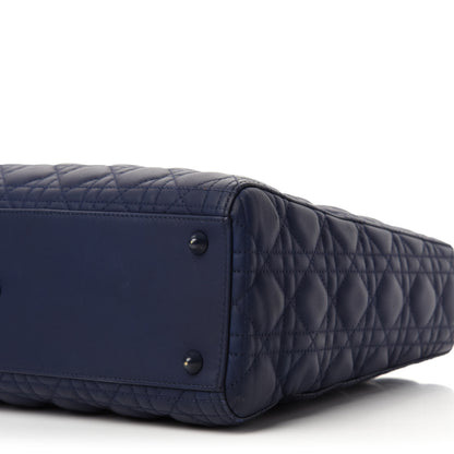 Christian Dior Ultra Matte Calfskin Cannage Large Lady Dior Blue 8 of 11
