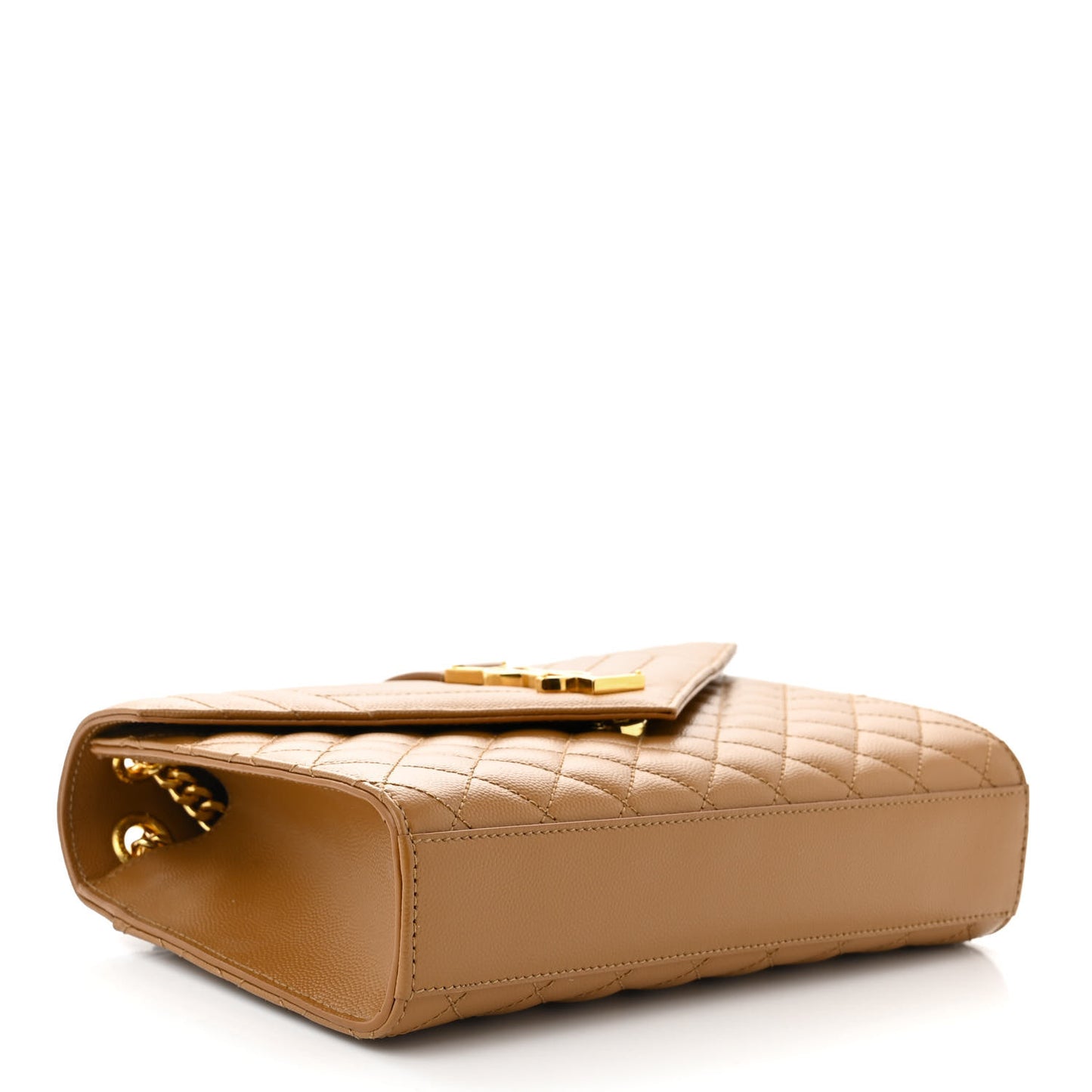 Grain De Poudre Textured Mixed Matelasse Medium Triquilt Monogram Satchel Dark Cork