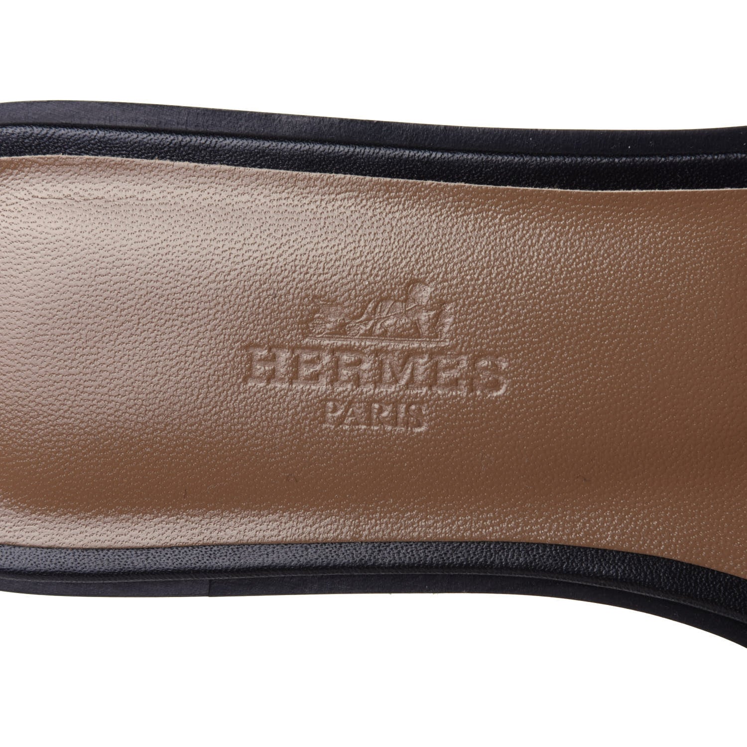 Hermes Box Calfskin Oran Sandals 35 Black 4 of 6