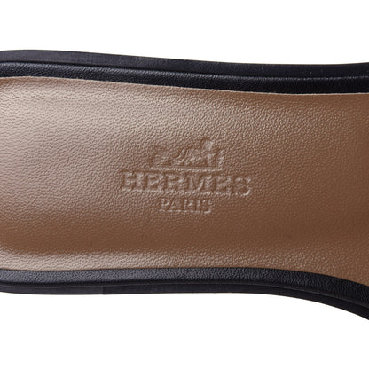 Hermes Box Calfskin Oran Sandals 35 Black 4 of 6