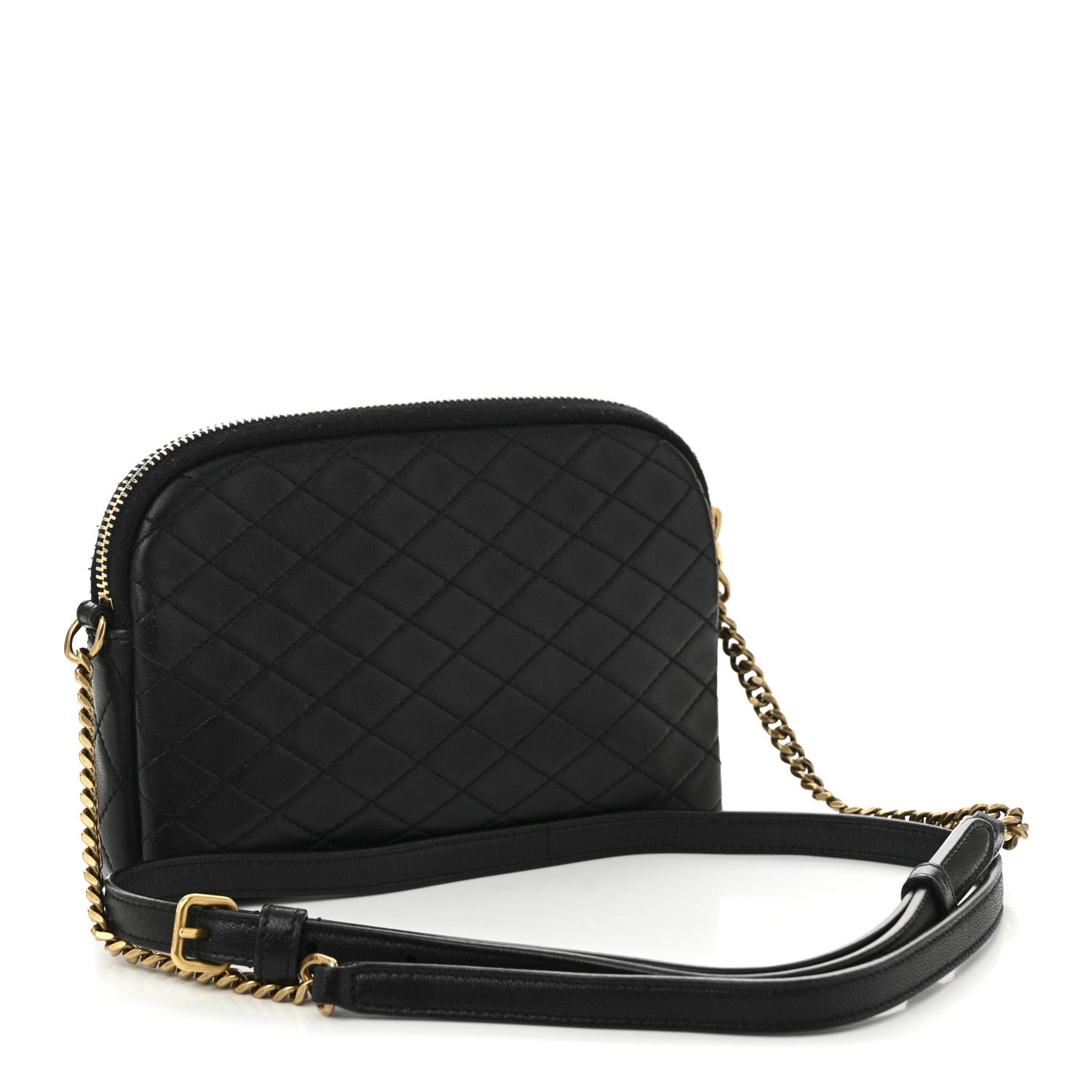 Saint Laurent Lambskin Quilted Gaby Zipped Pouch Black 3 of 10