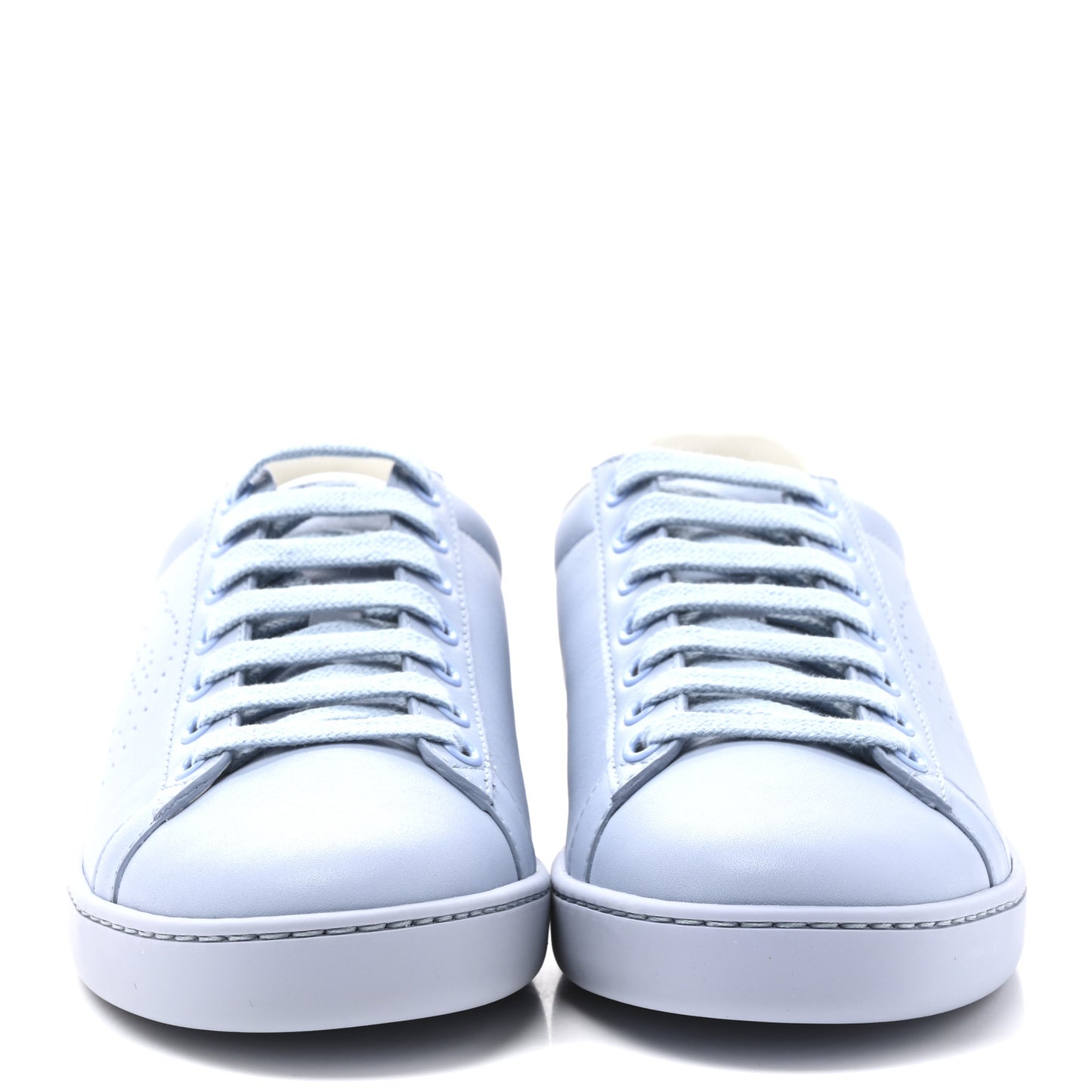 Calfskin Interlocking G Perforated Womens Ace Sneakers 35.5 Porcelain Light Blue Zaffiro