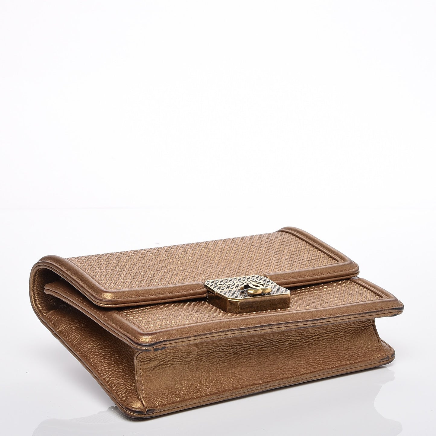 Metallic Calfskin Micro Retro Flap Gold