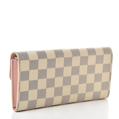 Louis Vuitton Damier Azur Emilie Wallet Rose Ballerine 3 of 14