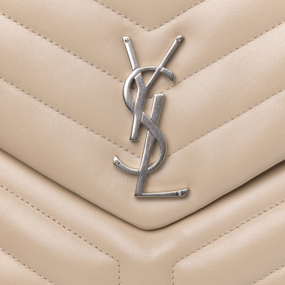 Saint Laurent Calfskin Y Quilted Monogram Medium Loulou Chain Satchel Dark Beige 11 of 11