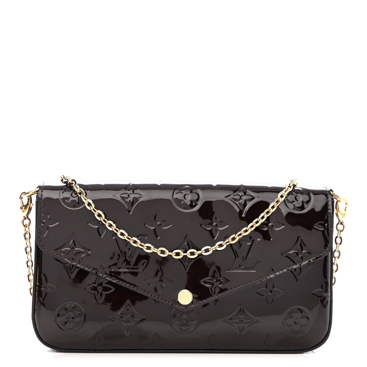 Louis Vuitton Vernis Pochette Felicie Chain Wallet Amarante 3 of 10