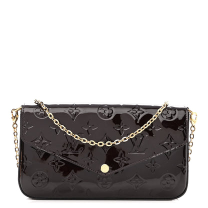 Louis Vuitton Vernis Pochette Felicie Chain Wallet Amarante 3 of 10