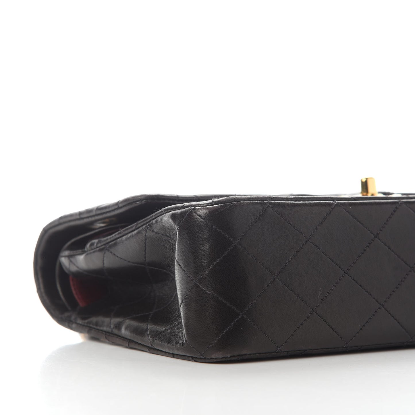 Lambskin Quilted Medium Double Flap Black