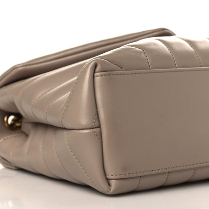 Saint Laurent Calfskin Y Quilted Monogram Small Loulou Chain Satchel Dark Beige 8 of 10
