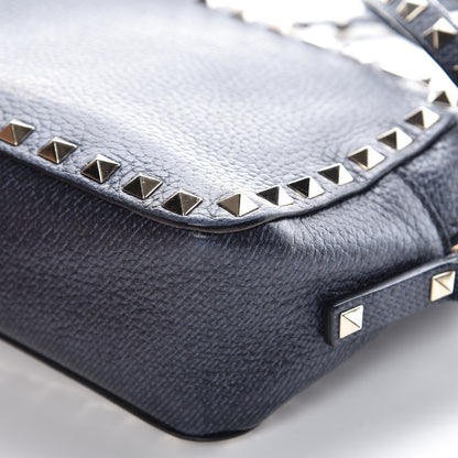 Valentino Garavani Pebbled Calfskin Rockstud Camera Crossbody Bag Deep Denim 11 of 14
