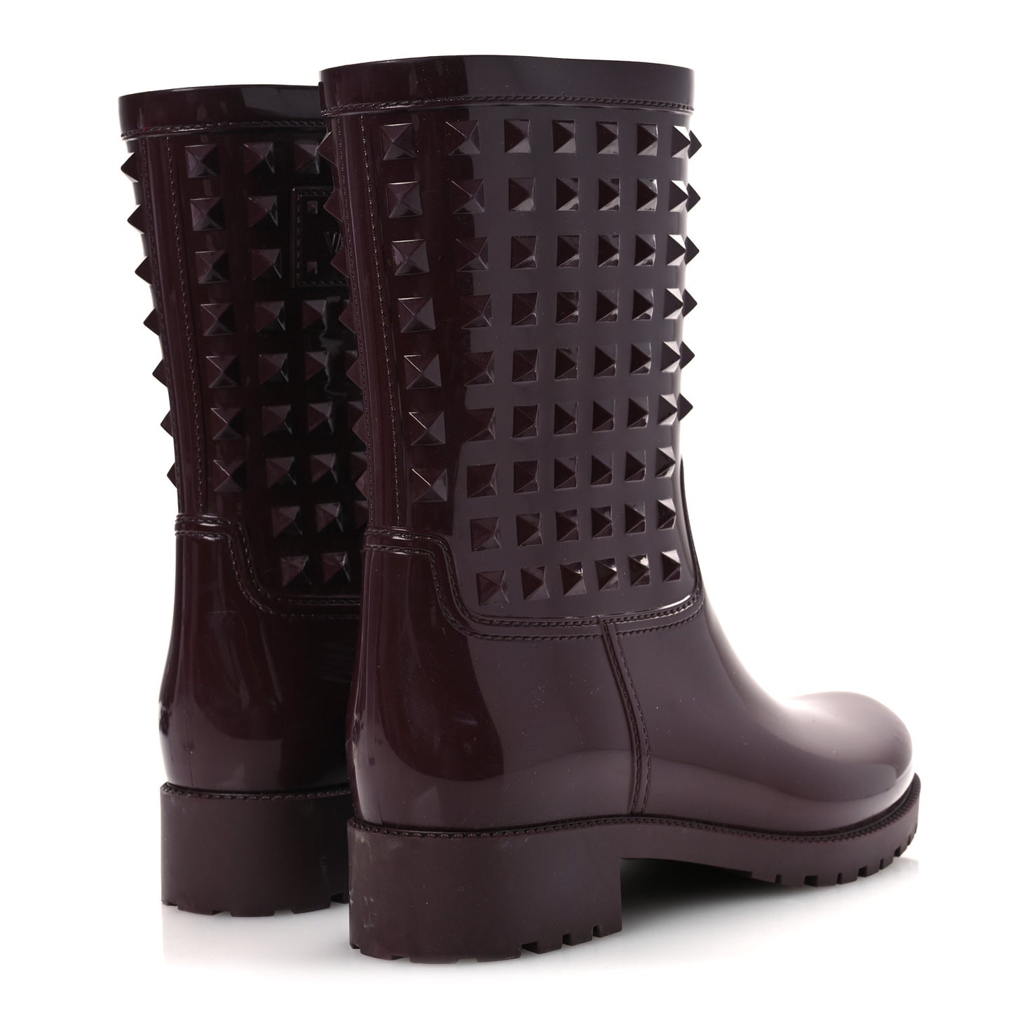 Rubber Rockstud Short Rainboots 40 Rubin