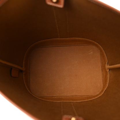 Celine Triomphe Canvas Calfskin Small Bucket Bag Tan 5 of 9