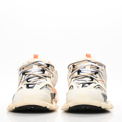 Balenciaga Mesh Nubuck Effect Fabric LED Mens Track Sneakers 40 White Orange 2 of 6
