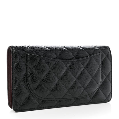 Chanel Caviar Quilted Yen Wallet Black 3 of 11