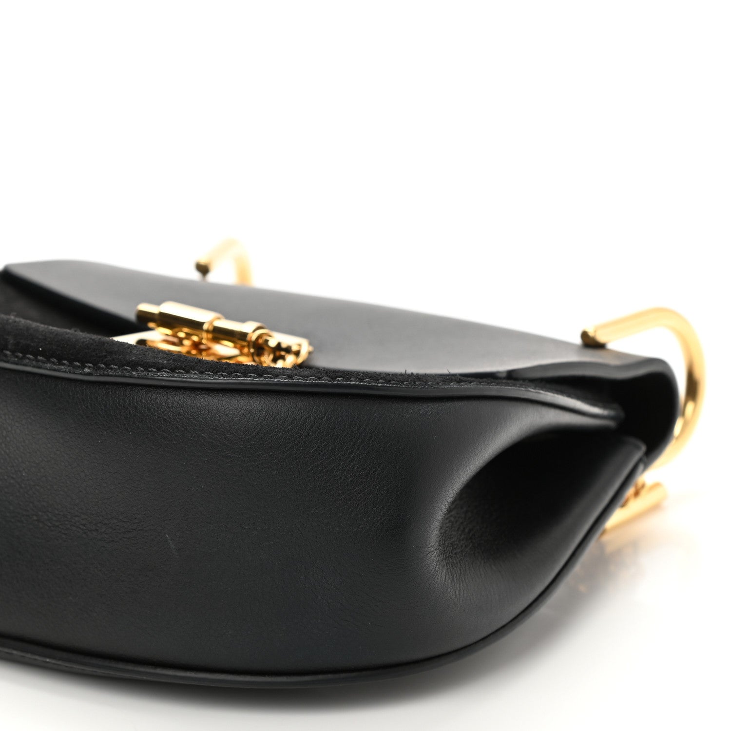 Chloe Suede Calfskin Mini Drew Shoulder Bag Black 8 of 8