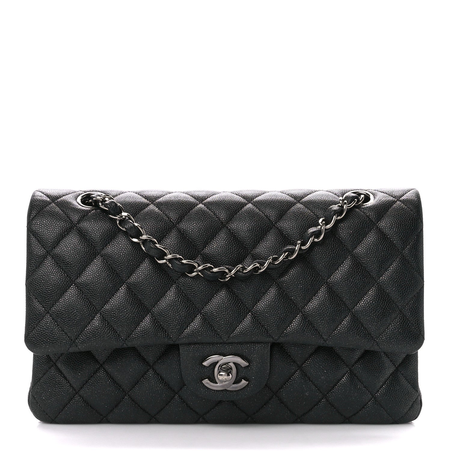 Chanel Iridescent Caviar Quilted Medium Double Flap Black 1 of 13