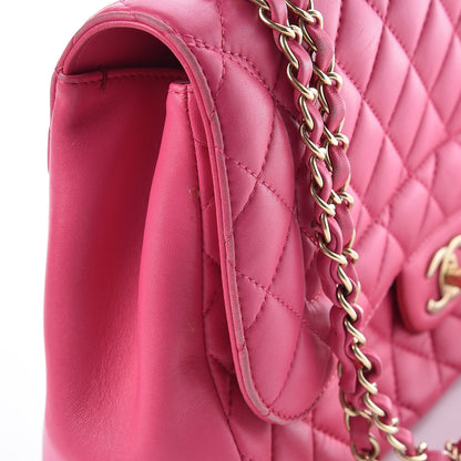 Chanel Lambskin Quilted Jumbo Mademoiselle Chic Flap Fuchsia 16 of 32
