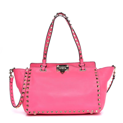 Valentino Garavani Vitello Small Rockstud Tote Fuxia Fluo 1 of 11