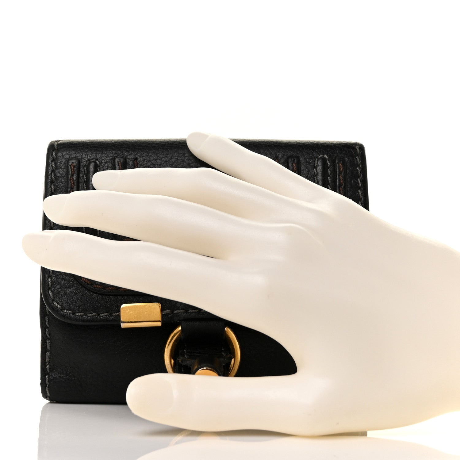 Chloe Grained Calfskin Marcie Square Wallet Black 2 of 9