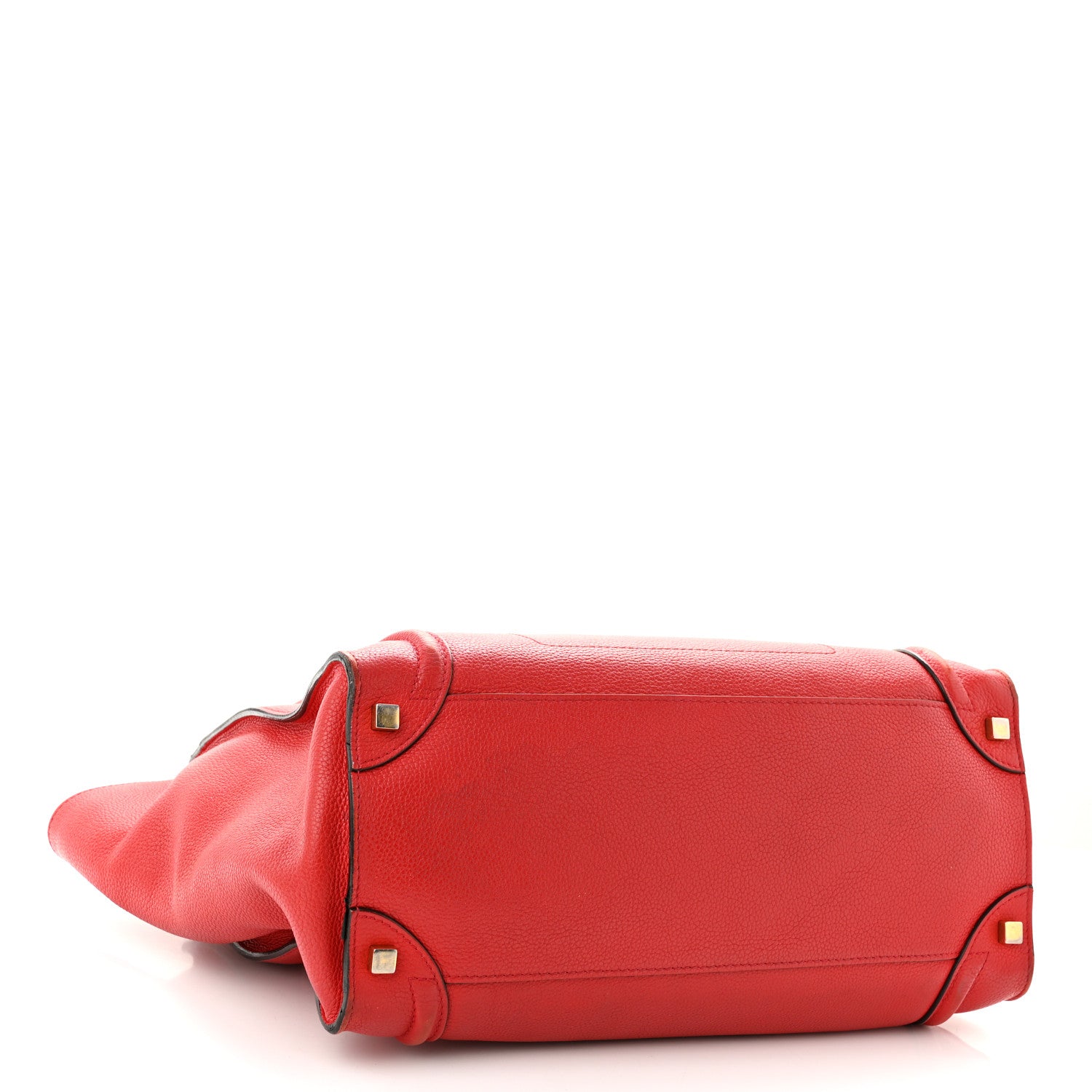 Celine Drummed Calfskin Shoulder Luggage Red 4 of 15
