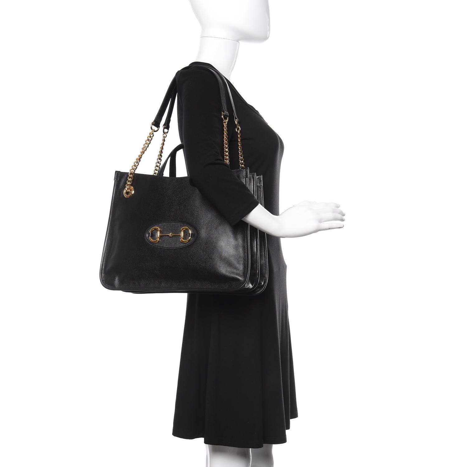 Gucci New Sakai Calfskin Lux Medium Horsebit 1955 Tote Bag Black 2 of 9