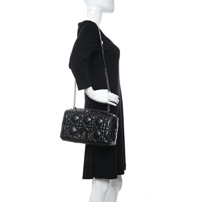 Christian Dior Calfskin Macrocannage Large Caro Bag Black 2 of 11
