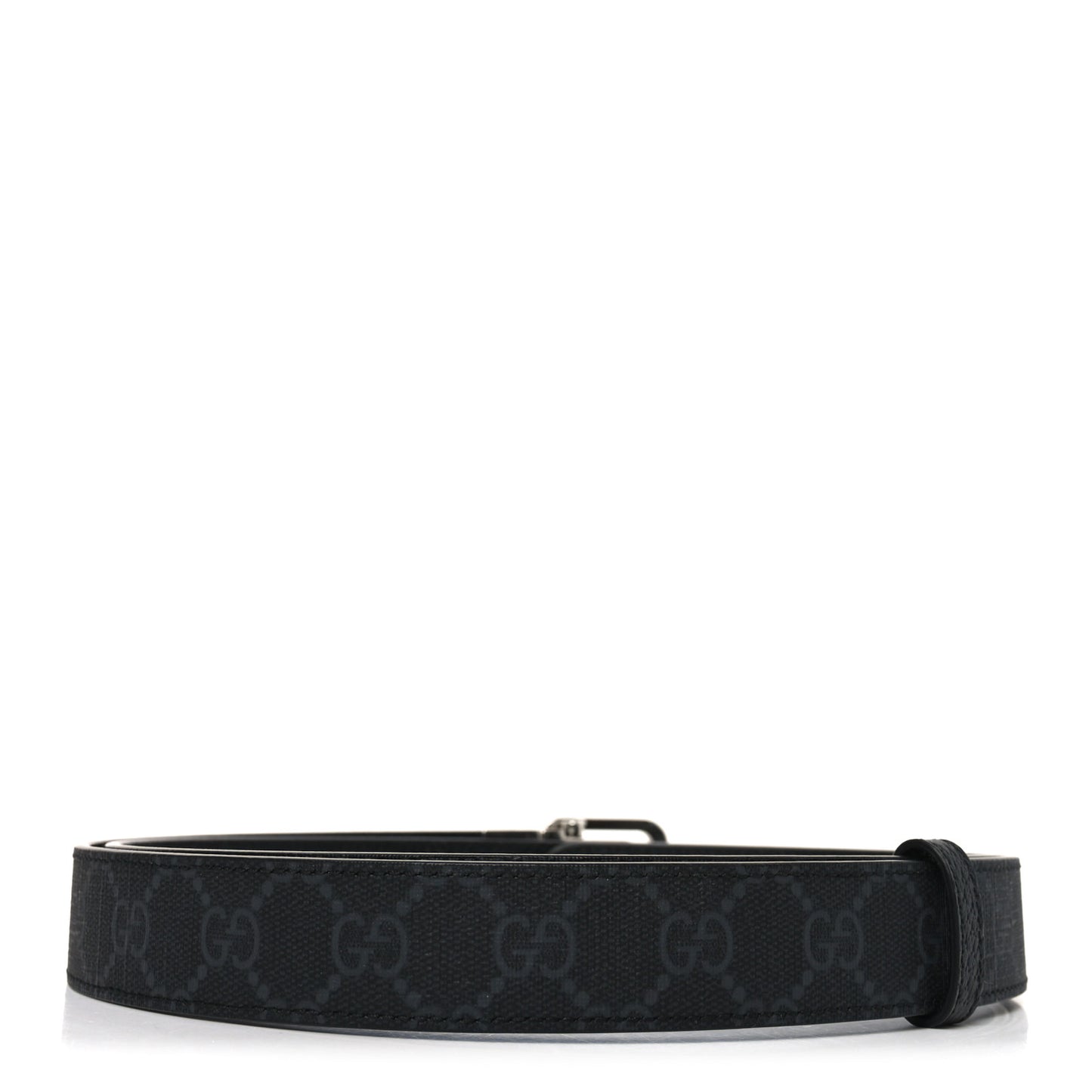 GG Supreme Monogram Textured Dollar Calfskin Squared Interlocking G 30mm Reversible Belt 115 46 Black