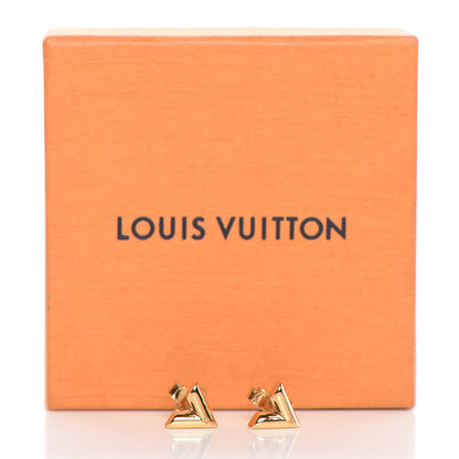 Louis Vuitton Brass Essential V Stud Earrings Gold 6 of 6