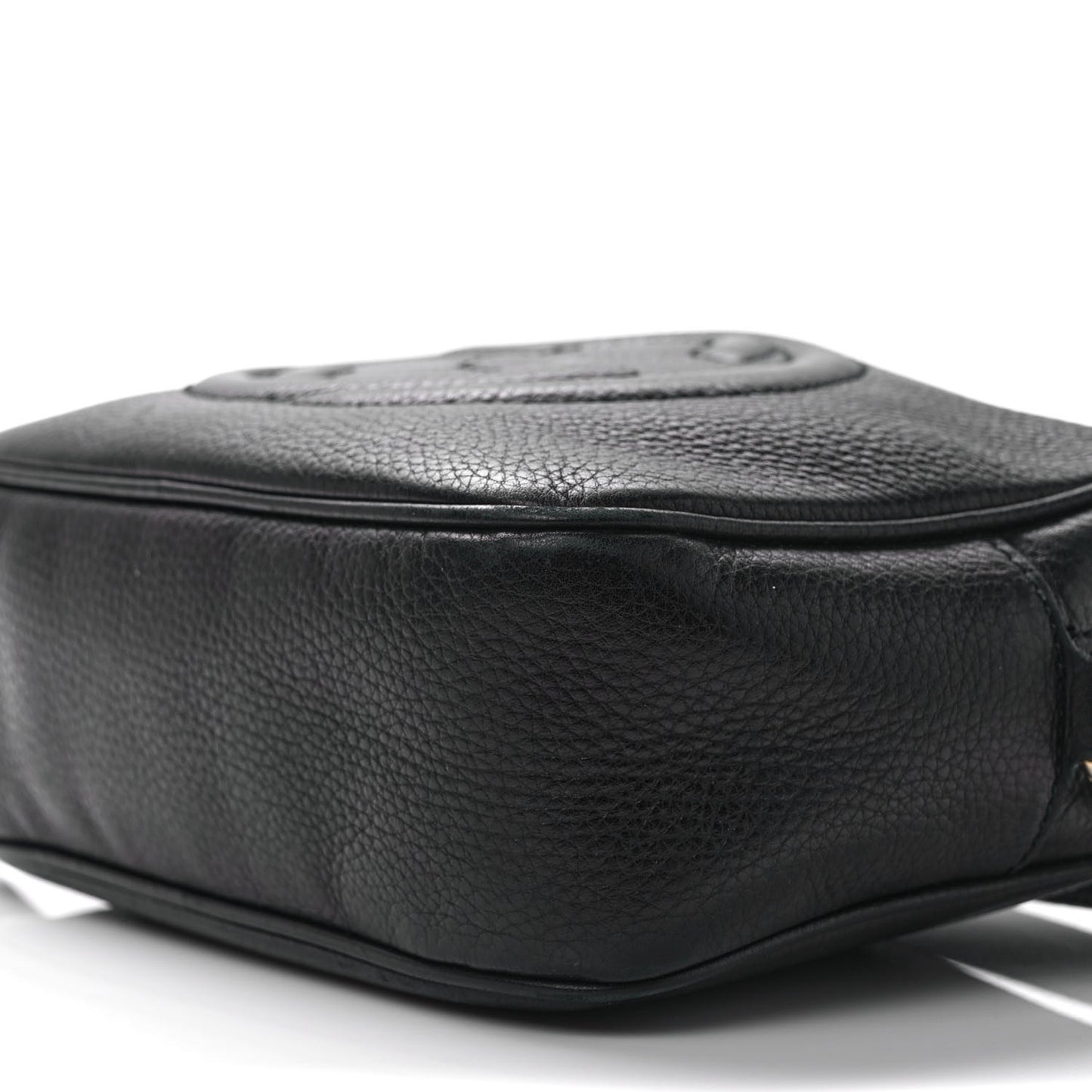 Pebbled Calfskin Small Soho Disco Bag Black