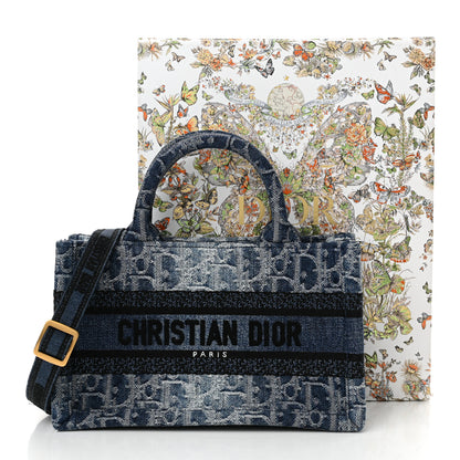 Christian Dior Denim Oblique Mini Book Tote With Strap Blue 12 of 12