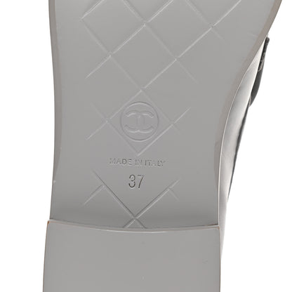 Chanel Lambskin Quilted CC Turnlock Loafers 37 Grey 6 of 9