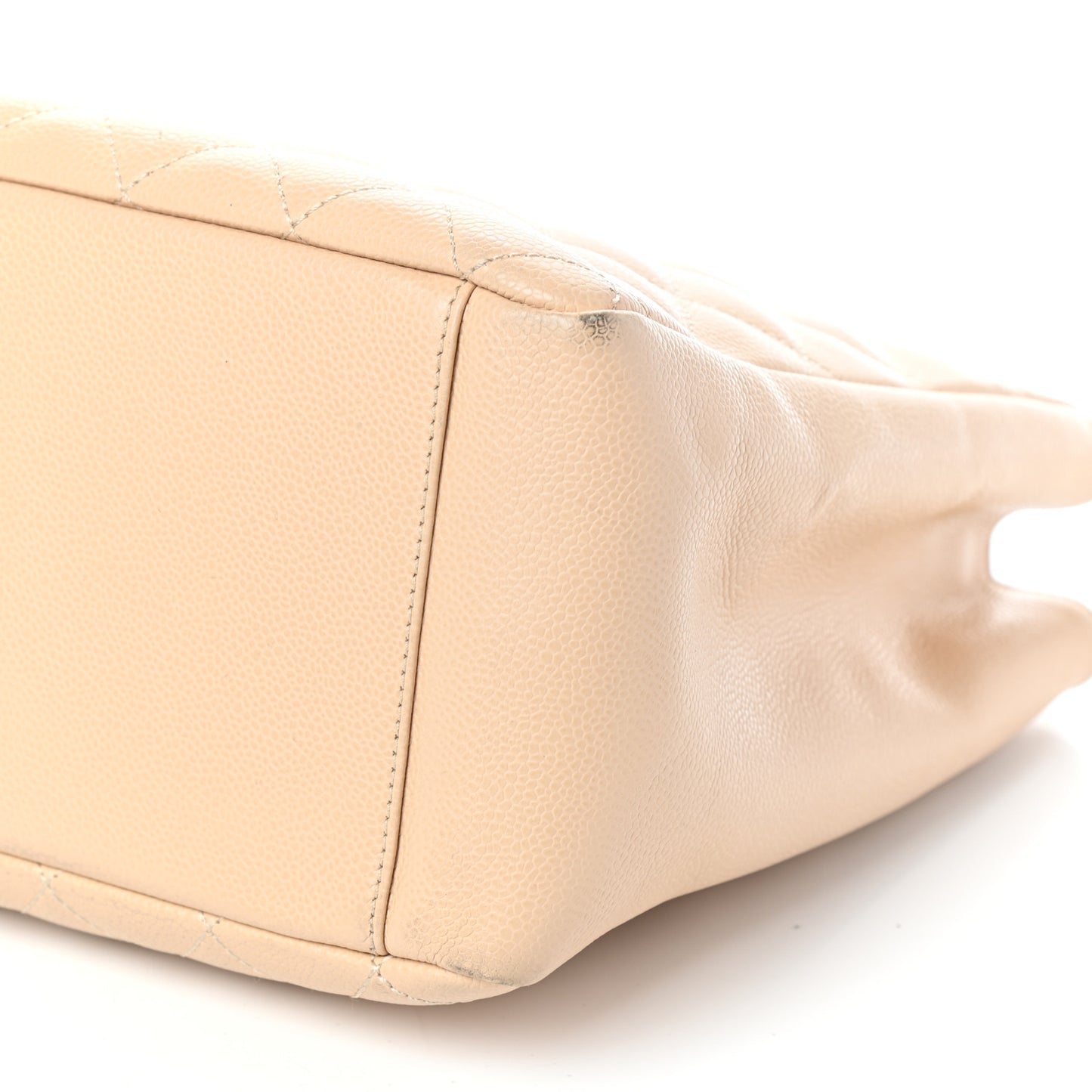 Caviar Quilted Grand Shopping Tote GST Beige Clair