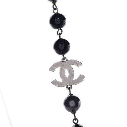 Chanel Ruthenium Beaded CC Long Necklace Black 4 of 5