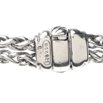 David Yurman Sterling Silver Diamond 18mm Double Wheat Chain Necklace 5 of 5