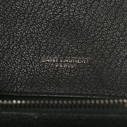 Saint Laurent Sheepskin Matelasse Chevron Monogram Medium College Bag Black 6 of 9