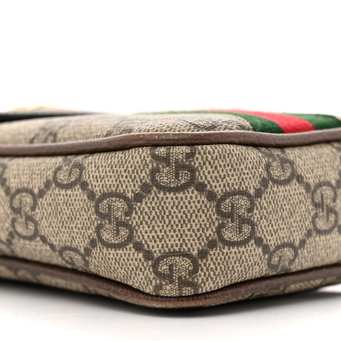 GG Supreme Monogram Web Ophidia Phone Crossbody Bag Beige New Acero
