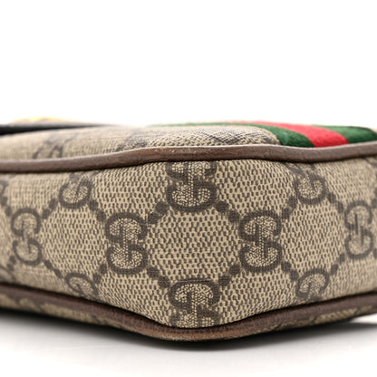 Gucci GG Supreme Monogram Web Ophidia Phone Crossbody Bag Beige New Acero 9 of 14