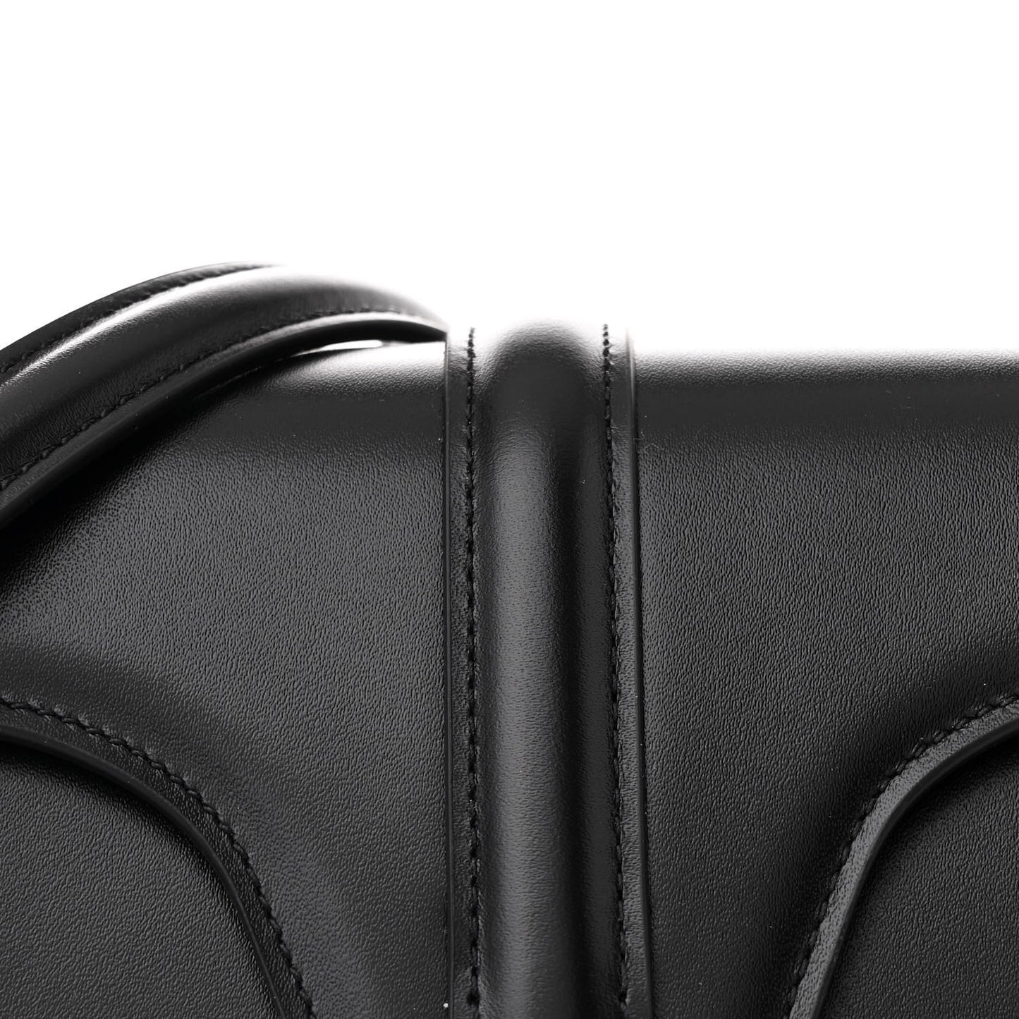 Satinated Calfskin Small 16 Top Handle Bag Black
