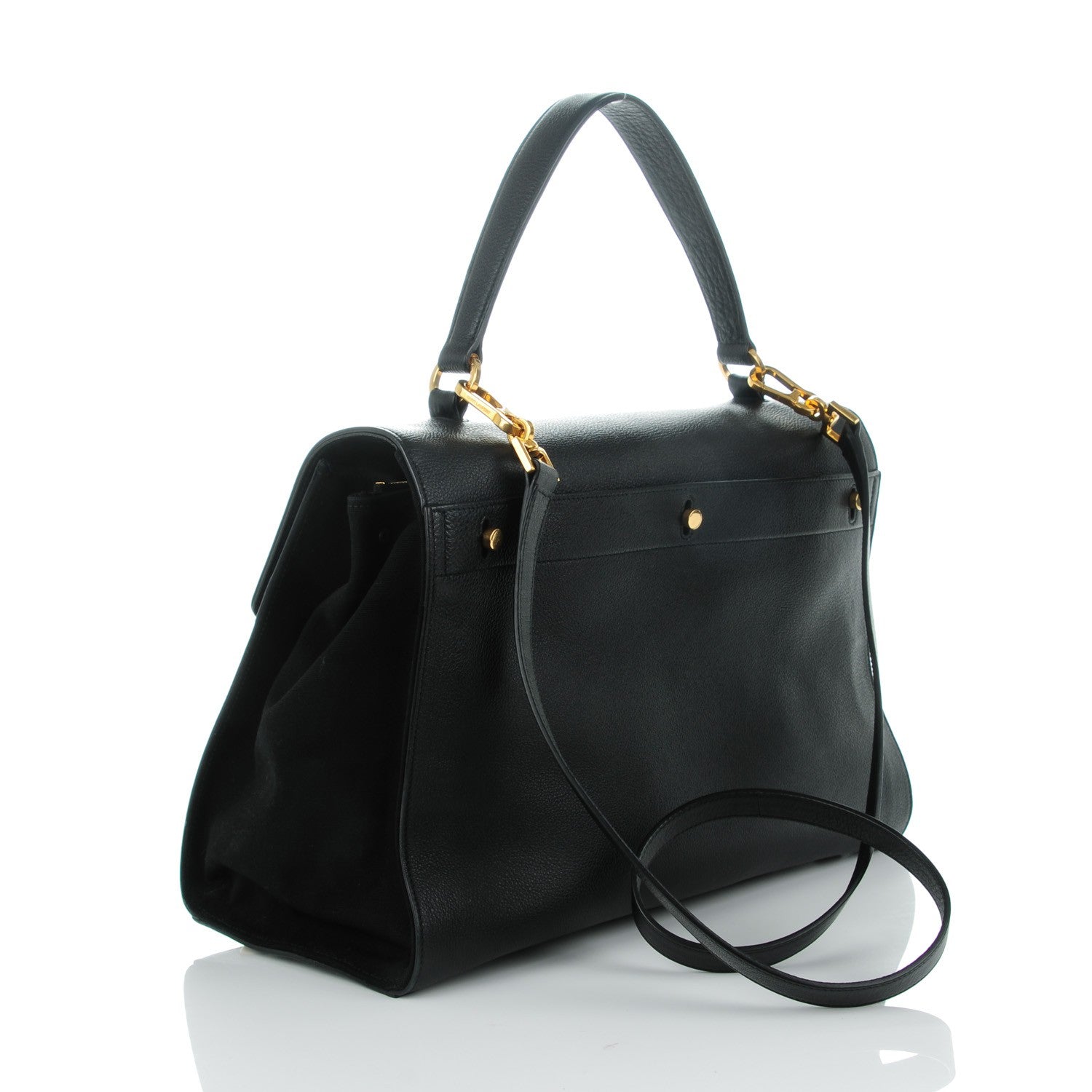 Saint Laurent Calfskin Canvas Large Muse Two Black 3 of 8