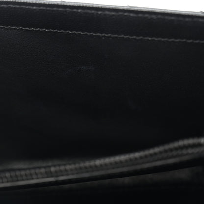 Saint Laurent Grain De Poudre Matelasse Chevron Monogram Monochrome Envelope Chain Wallet Black 11 of 11