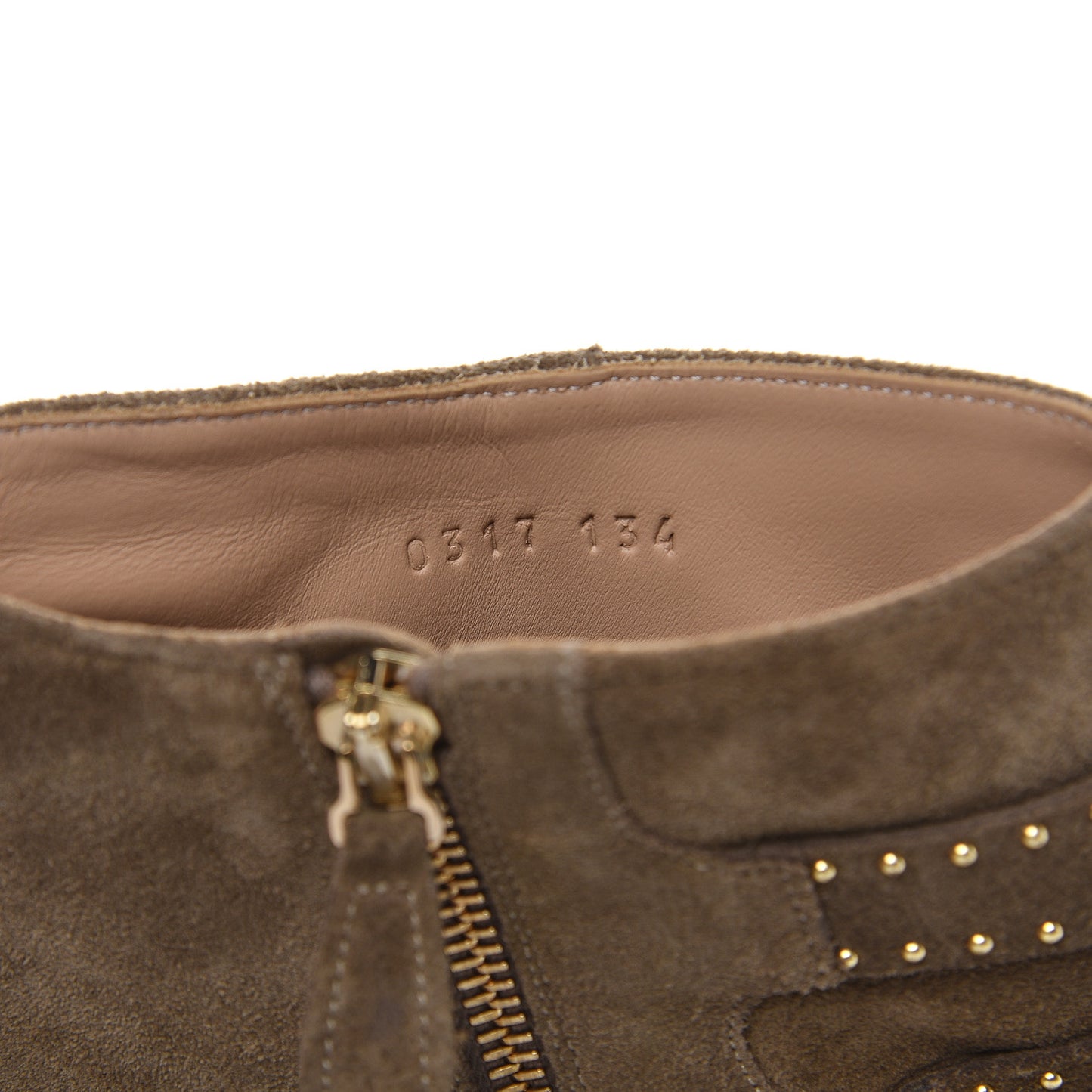 Suede Sheepskin Studded Susanna Ankle Boots 37.5 Green