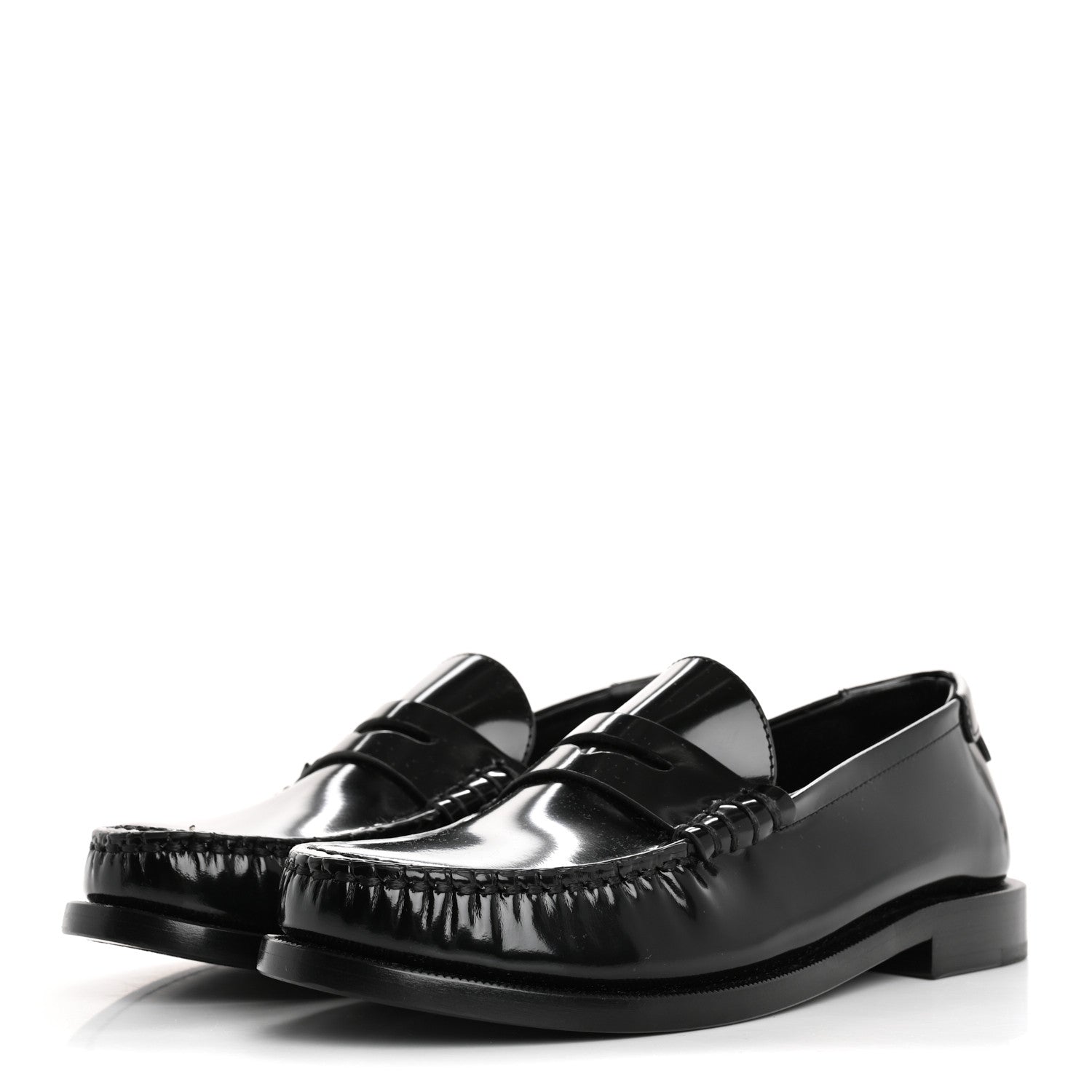 Saint Laurent Calfskin Penny Loafers 35 Black 4 of 9