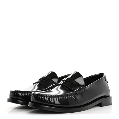 Saint Laurent Calfskin Penny Loafers 35 Black 4 of 9