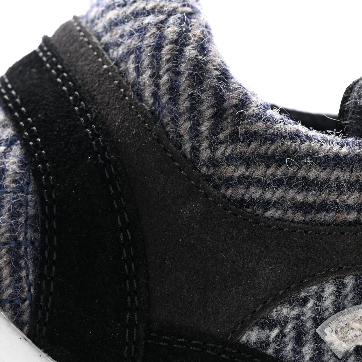 Chanel Tweed Suede Womens CC Sneakers 36 Black Grey 15 of 16