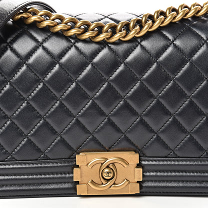 Chanel Lambskin Quilted Medium Boy Flap Black 7 of 14