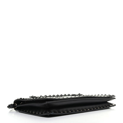 Valentino Garavani Nappa Canvas Camouflage Rockstud Wristlet Clutch Black 3 of 4