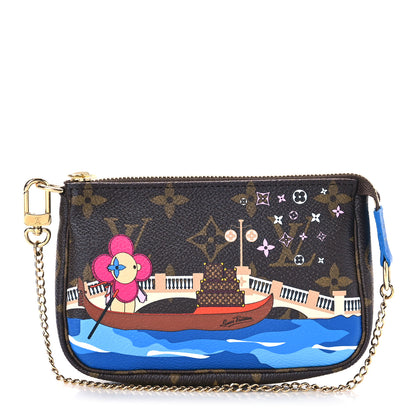 Louis Vuitton Monogram 2019 Christmas Animation Mini Venice Pochette Accessories Blue 1 of 8