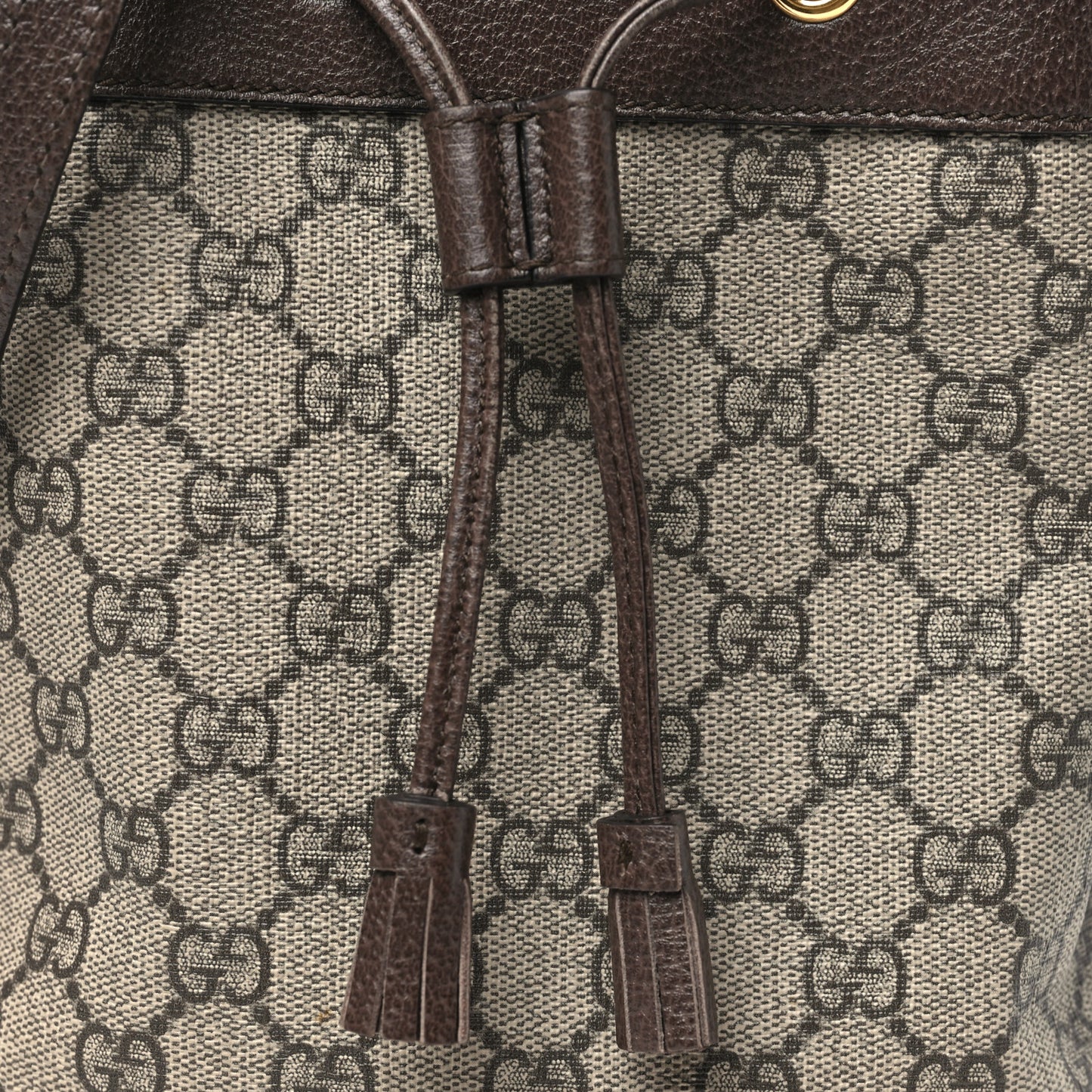 GG Supreme Monogram Web Small Ophidia Bucket Bag Brown